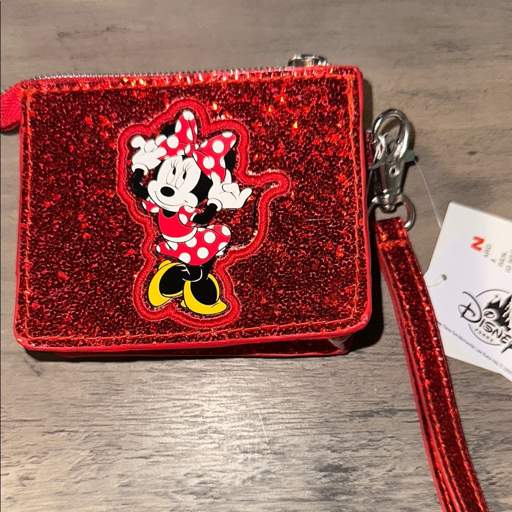 Disney Red Glitter Minnie Mouse Pouch